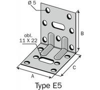 Équerre mixte renforcée SIMPSON - A150xB50xC75x3mm - E19/3 G