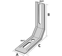 Équerre nervurée à pan coupé SIMPSON - A30xB145xC81 - ép.1.5 mm - ENPC145/1,5