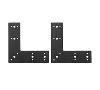 Équerre plate en L, acier au carbone noir avec revêtement en poudre, angle droit, pour la réparation de meubles de maison, 3 mm d'épaisseur, lot de 2