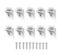 Équerre pour étagère murale en métal pour robuste 10 support charge lourde fixation invisible argent cuisine rangement 300x225mm(B)