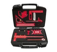 Équerre pour le travail du bois, outil de mesure 9 pièces pour le travail | Kit d'outils pour encadrement pour menuiserie, travaux de construction, pose au sol, atelier, garage, extérieur