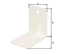 Équerre renforcée nervurée galva plastifiée blanche 90x90x65