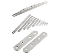 Equerre Support droit à plaque plate | For réparation de réparation d'acier inoxydable de renfort d'angle de meubles en bois(76x16mm 12pcs)