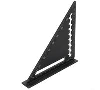 Équerre triangulaire robuste en aluminium de 11,2 cm pour mini règle avec guide de scie à bord épais pour une mesure précise de l'angle dans la construction, rouge (noir)