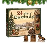 Equestrian Countdown Calendar - 24 Piece Acrylic 2D Horse Decoration Use | Horse - 24 Day Holiday Display for Riders | Acrylic Equestrian Countdown Decor for Stable Lovers