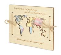EQUIK PRODUCTS Cadeau de mariage | Carte de félicitations avec enveloppe porte-argent | Pour couple marié | Carte du monde