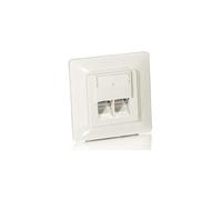 Equip 125721 Boîtier double prise RJ-45 Cat.5e Blanc 80x39x80mm, corps en plastique, connectivité réseau standard, montage mural/surface. Poids 233g.