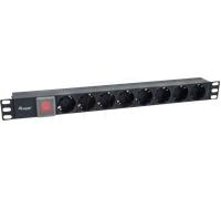 EQUIP 333286 - Bloc multiprise 19", 8 prises, 1 U, contact de protection