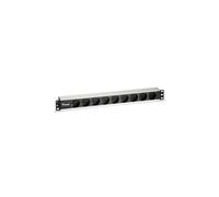 Equip 333292 : Unité de Distribution d'Énergie 9 Prises CA 1U, 250V/16A, Câble 2m, RoHS & CE, Aluminium Noir/Argent, 486.8x45x45mm