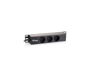 Equip 333299 Bandeau d'alimentation 3 Prises CA 1U Noir, 250V/16A, Câble 1.5m, 229x45x45mm, 50-60Hz, Boîtier Plastique