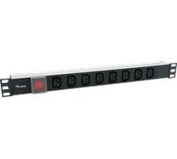 Equip PDU Basic 1U 8 Prises C13 10A 220-240V Montage Horizontal, Câble 1.8m H05VV-F 3G 1.5mm², Connecteur C14, 482.6x45x45mm, Noir