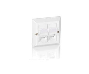 Equip 761301 - Kit de 5 plaques de commutation/obturateur 2 douilles Blanc ABS/Polycarbonate 80x80x32mm - Compatibilité toutes marques