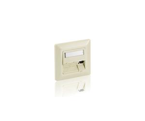 Equip 761304 Plaque Murale Blanche 80x80mm avec 3 Ports RJ-45 ABS/Aluminium pour Montage Universel - Conception Conventionnelle, Épaisseur 2.58cm