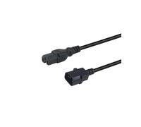 Equip Câble d'alimentation 3m Noir, Coupleur C14 (Mâle) vers Coupleur C15 (Femelle), H05VV-F3G, 250V 10A, Section 1mm², Conforme REACH/RoHS/VDE