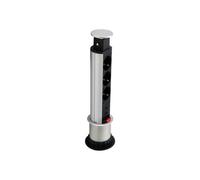 equip Desktop Pop-up Power Outlet - Unité de distribution secteur - CA 250 V - 3500 Watt - connecteurs de sortie : 3 (power CEE 7/7, CEI 23-16/VII / CEE 7/4 (SCHUCO)) - 1.8 m cordon - argent