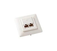 equip - Prise à montage encastré - RJ-45 X 2 - RAL 1013, nacré
