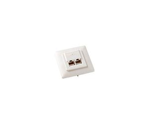 equip - Prise à montage encastré - RJ-45 X 2 - blanc brillant, RAL 9003 (pack de 5)