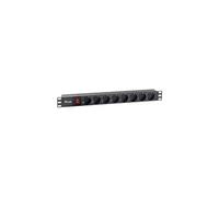 equip pro - Unité de distribution secteur - CA 220-240 V - 3.5 kW - connecteurs de sortie : 8 - 1U - 19" - noir, RAL 9005