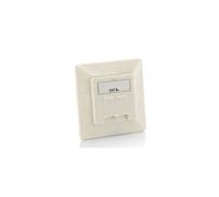 Equip 125772 : Double Prise RJ-45 Cat.6a, Blanc, 80x38.2x80mm, Montage mural, Conforme aux normes, Poids 170g, Code SH 85366990