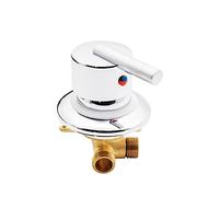 Équipement Sortie à 1 Voie Filetage Vis/Intubation Robinet Douche Laiton Froid Chaud Mitigeur Inverseur pour Salle Bain Cabine Vapeur, Vanne MéLange D'Eau G1/2, Cartouche CéRamique (Filetage Vis)