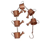 equlup Chaîne de Pluie, Bouilloire Suspendue en Fer de 90 cm, coupelles de Drainage de Toit, chaîne de dérivation de Pluie en métal, Guide d'eau de Pluie pour gouttières, décoration