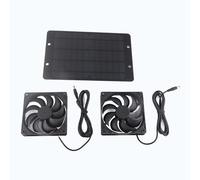 equlup Kit de Ventilateur de Panneau Solaire, 10 W 6 V Double extracteur d'air équipement de Ventilation extérieure Panneau Solaire avec 2 Ventilateurs pour serres, poulaillers,