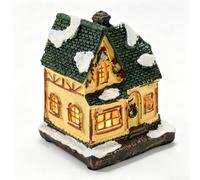 equlup Maison de Village de Noël éclairée, Figurine de Maison enneigée en résine (Fit for W11226774)