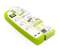 Electraline Gummy 35603 Bloc Multiprise 3 prises et 2 USB - couverture en silicone protection contre chocs - câble 2 mt - fiche plat