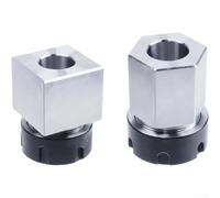 ER-32 ER-25 ER-40 Lot de 2 colliers de serrage CNC pour tour CNC double forme pince hexagonale carré bloc de serrage 2 pièces en acier carbone haut 60 90 120 degrés (2 pièces ER40)