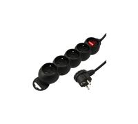 ERARD Bloc multiprises 4 prises 2P+T 16A 3680W Noir interrupteur lumineux câble 1,8 m
