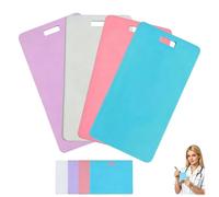 Erasable Badge Note, 4Pcs Reusable Silicone Badge Note for ID Badges, Portable Mini Dry Erase Notepad Memo Board, Universal Vertical Tool for Nurses Doctors Teacher (4Pcs A)