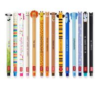 Erasable Gel Pens With Thermosensitive Ink, Ink Color Range, Tapered Shape, 0.7mm Tip, Animal Shape, 14 Pack