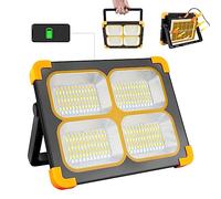 ErayLife Projecteur LED Rechargeable, Recharge Solaire, 4 Modes, 10000 LM | Lampe de Travail Portable, 12000 mAh, Avec lumière rouge et bleue, idéale pour le camping et les situations d'urgence