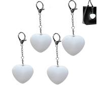 Erconsso Lot de 4 lampes LED en forme de cœur pour sac à main, petite lampe LED à suspendre avec capteur tactile pour portefeuille, sac à dos, porte-clés