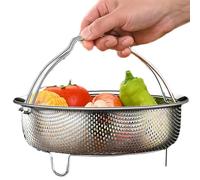 Erconsso Panier vapeur en acier inoxydable, insert vapeur pour casserole | Laveuse à riz en acier inoxydable pour cuiseur vapeur,Panier à vapeur pour aliments, passoire étanche pour casserole et