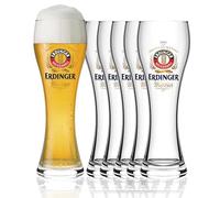 Erdinger Lot de 6 verres à bière de blé 0,5 l - Verres à bière de blé 0,5 l - Verres à bière blanche - Verres Erdinger comme superbe cadeau de bière