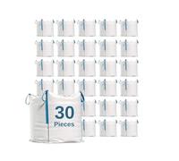 Erfu Big Bag Sac de Transport 90 x 90 x 90 cm - Capacité 1000 kg | Sac en Polypropylène Tissé avec 4 Poignées de Levage | pour Gravats | Bois, Sable, Déchets de Jardin (30)