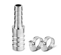 ERGAOBOY 1 pièce Raccord Cannelé Réduit en Acier Inoxydable 304, Adaptateur de Tuyau 32mm à 16mm Raccordement Inox avec Colliers de Serrage pour Eau, Carburant, Air, Liquide de Refroidissement
