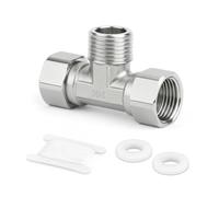 ERGAOBOY 1 pièces Connecteur en T flexible et mobile 3 voies gauche et droite en acier inoxydable 304, connecteur en T mâle 1/2" pour pulvérisateur, robinet d'équerre, bras de douche