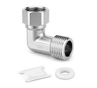 ERGAOBOY 1 pièces coude à 90 degrés en acier inoxydable 304, 2 extrémités, connecteur mobile flexible, raccords de tuyau femelle 1/2" pour pulvérisateur, robinet d'équerre, bras de douche