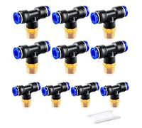 ERGAOBOY 10pcs 6mm diamètre extérieur du manchon de carte x 1/8 "BSP raccord pneumatique de dérivation à trois voies