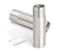 ERGAOBOY 2 Pièces 1/2" BSP Mâle x 50mm Raccord de Rallonge de Tuyau, Adaptateur Droit en Acier Inoxydable 304 Connecteur pour Eau, Air, Gaz et Plomberie