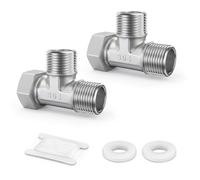 ERGAOBOY 2 pièces Connecteur en T flexible mobile 3 voies en acier 304 inoxydable, raccord en T mâle 1/2" pour pulvérisateur, bras de douche, robinet d'équerre