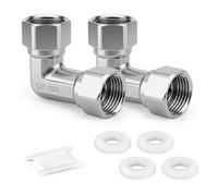 ERGAOBOY 2 pièces coude à 90 degrés en acier inoxydable 304, 2 extrémités, connecteur mobile flexible, raccords de tuyau femelle 1/2" pour pulvérisateur, robinet d'équerre, bras de douche