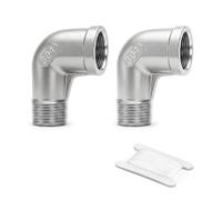 ERGAOBOY 2 pièces coude à 90 degrés en acier inoxydable 304, raccord de tuyau fileté BSP femelle x mâle, raccord coudé moulé 3/8" pour plomberie industrielle et jardinage