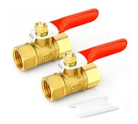 ERGAOBOY 2 pièces de robinet à boisseau sphérique en laiton avec interrupteur d'arrêt, raccord droit femelle 1/8" BSP avec poignée de commande, raccords filetés pour tuyaux pour eau/huile/gaz