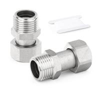 ERGAOBOY 2 pièces, longueur 47 mm, connecteur flexible et mobile en acier inoxydable 304, 1/2" BSP femelle et mâle pour pulvérisateur, vanne coudée, bras de douche