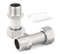 ERGAOBOY 2 pièces, longueur 57 mm, connecteur flexible et mobile en acier inoxydable 304, 1/2" BSP femelle et mâle pour pulvérisateur, vanne coudée, bras de douche