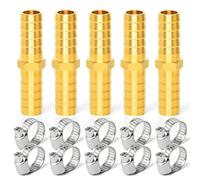 ERGAOBOY 5 Pcs Connecteur Embout Cannelé Laiton Droit 6mm | Raccord Cannelé Haute Résistance, Étanchéité Parfaite, Usage Universel