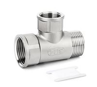 ERGAOBOY Raccords de tuyaux en T réducteurs, 1" BSP mâle x 3/4" BSP femelle x 1" BSP femelle adaptateur 3 voies en forme de T en acier inoxydable 304 pour carburant/air/liquide/gaz